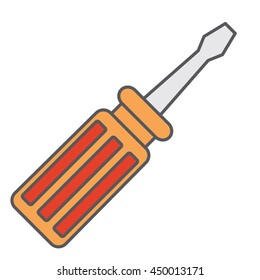 Screwdriver. Flat style. Simple icon. Vector image.