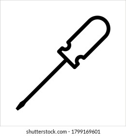 screwdriver flat vector icon for apps and websites on white background