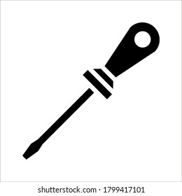 screwdriver flat vector icon for apps and websites on white background