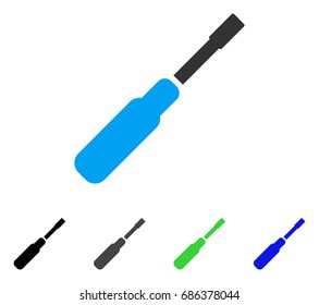 Screwdriver flat vector icon. Colored screwdriver gray, black, blue, green pictogram variants. Flat icon style for web design.