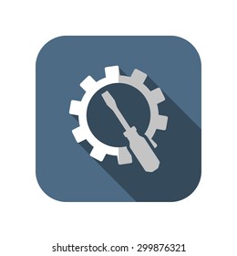 Screwdriver and gear icon, vector illustration