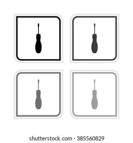 screwdriver  - grayscale vector icon