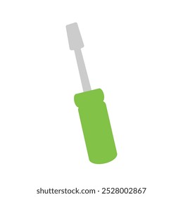 Screwdriver. Green screwdriver. Flat simple vector illustration.