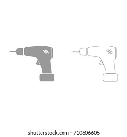 Screwdriver grey set icon .