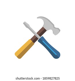 Schraubenzieher und Hammer, Vektorgrafik-Design