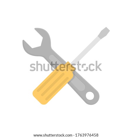 Screwdriver and hammer flat, repair icon, vector illustration isolated on white background