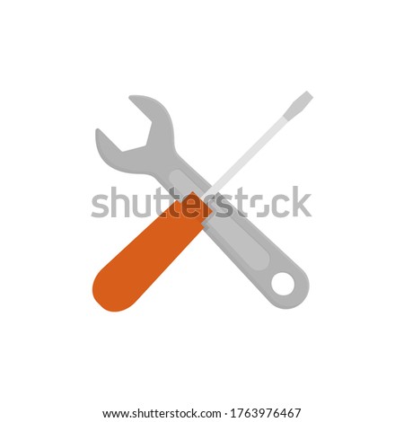 Screwdriver and hammer flat, repair icon, vector illustration isolated on white background