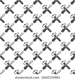 Screwdriver and hammer solid seamless pattern, repair service theme. Vector graphics. Repair tools sign with background, repeat glyph icon