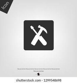 Screwdriver hammer vector icon