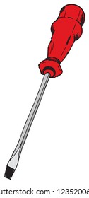screwdriver hand drawn illustration vector