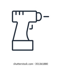 Screwdriver, hand drill vector icon