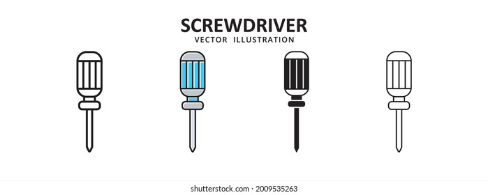 screwdriver hand tool vector icon design. car motorcycle spare part replacement service.