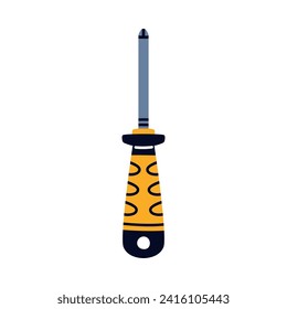 Screwdriver with Handle as Construction Tool Vector Illustration