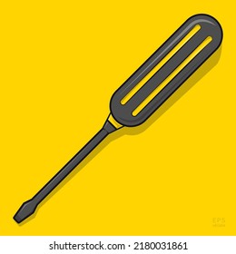 Vektorgrafik mit dem Handle-Tool für Schraubendreher. Einpoliger Schraubendreher