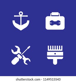 screwdriver icon. 4 screwdriver vectors with repair tool, toolbox and work tools icons for web and mobile app