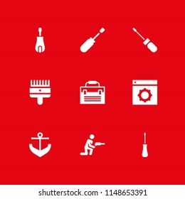 screwdriver icon. 9 screwdriver vectors with screwdriver, work tools, drill and toolbox icons for web and mobile app