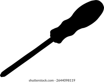Screwdriver Icon in Black – Flat Design Symbol for Tools, Repair, and DIY