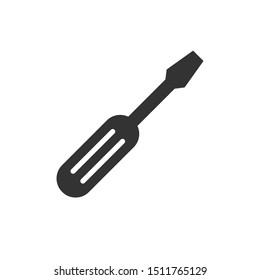 screwdriver icon black flat style design. Vector graphic illustration. 
on white background