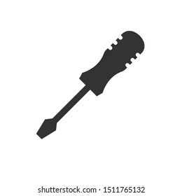 screwdriver icon black flat style design. Vector graphic illustration. 
on white background
