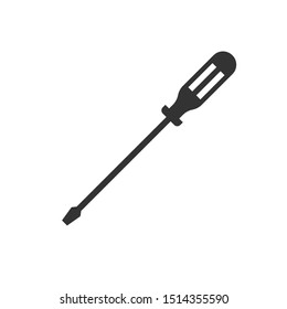 screwdriver icon black flat style design. Vector graphic illustration. 
on white background