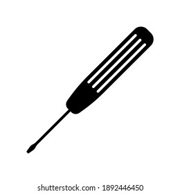 Screwdriver icon. Black silhouette. Vector flat graphic illustration. The isolated object on a white background. Isolate.