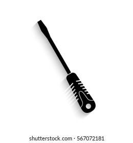 Screwdriver icon - black vector illustration with  shadow