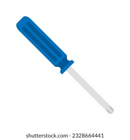 Screwdriver icon. Blue screwdriver isolated on white background. Vector illustration.