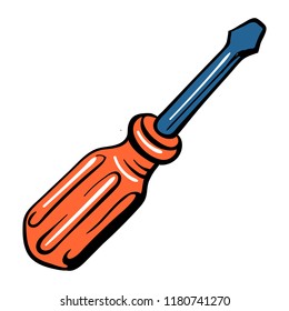 Screwdriver icon. Cartoon of screwdriver vector icon for web design isolated on white background