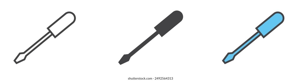 Screwdriver icon collection set on white background color