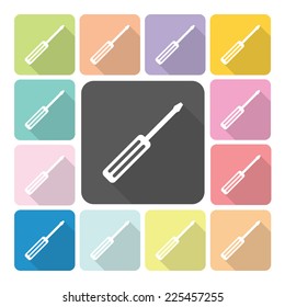 Screwdriver Icon color set vector illustration.