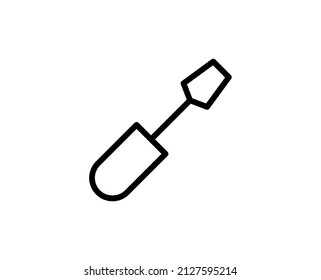 Schraubendreher-Symbol-Konzept. Moderne Umrisse für hochwertige Illustrationen für Banner, Flyer und Webseiten. Bearbeitbarer Strich im trendigen Flachstil. Liniensymbol