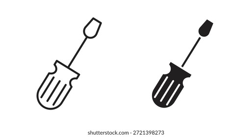 Conjunto de conceito do ícone da chave de fenda. Coleção de ícones simples