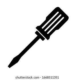 Screwdriver icon design. Screwdriver icon in modern silhouette style design. Vector illustration. 