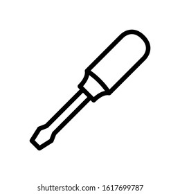 Screwdriver icon design template, vector icon designed in line style, editable stroke icon on white background, can be used for web and various needs of your project