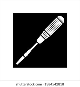 Screwdriver Icon Design, A Tool For Turning (Driving Or Removing) Screws Vector Art Illustration