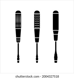 Screwdriver Icon Design, A Tool For Turning (Driving Or Removing) Screws Vector Art Illustration