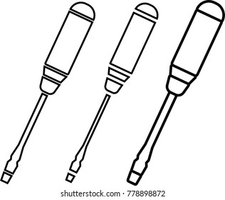 Screwdriver Icon Design, A Tool For Turning (Driving Or Removing) Screws Vector Art Illustration