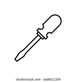 Diseño de iconos del destornillador. Icono del destornillador en diseño de estilo plano. Ilustración vectorial. 
