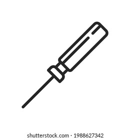 screwdriver icon designed in simple line vector illustration style