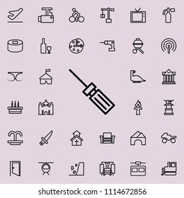 screwdriver icon. Detailed set of minimalistic line icons. Premium graphic design. One of the collection icons for websites, web design, mobile app on colored background