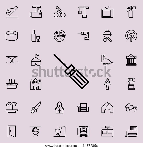 screwdriver icon.\
Detailed set of minimalistic line icons. Premium graphic design.\
One of the collection icons for websites, web design, mobile app on\
colored background