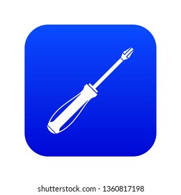 Screwdriver icon digital blue for any design isolated on white vector illustration