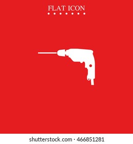 Screwdriver icon. Drill illustration.
