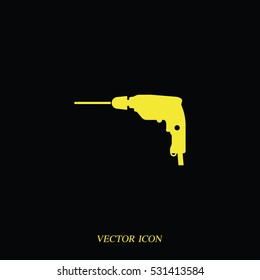 Screwdriver icon. Drill illustration.