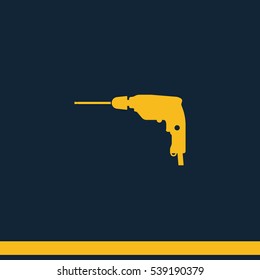 Screwdriver icon. Drill illustration.