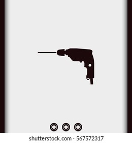 Screwdriver icon. Drill illustration.