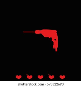 Screwdriver icon. Drill illustration.