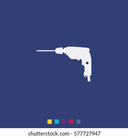 Screwdriver icon. Drill illustration.