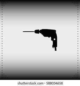 Screwdriver icon. Drill illustration.