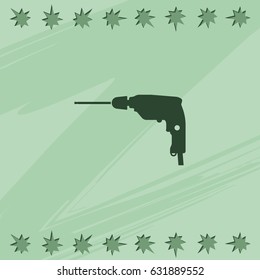 Screwdriver icon. Drill illustration.